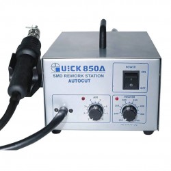 Quick 850A Autocut SMD Rework Station with Dual Core Heating Element Professional Hot Air Soldering Tool