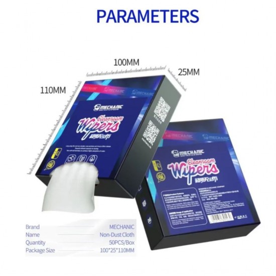 MECHANIC STATIC-FREE FIBER DUST-FREE WIPING CLOTH FOR LCD SCREEN - PACK OF 50PCS