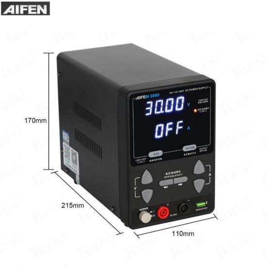 AIFEN 3005 (30V~5A) INTELLIGENT ADJUSTABLE DC REGULATE SWITCH POWER SUPPLY - 150W