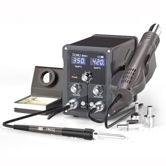 BAKU BA-898A+ 2-In-1 Soldering Station Hot Air Station Adjustable Temperature Auto Cut