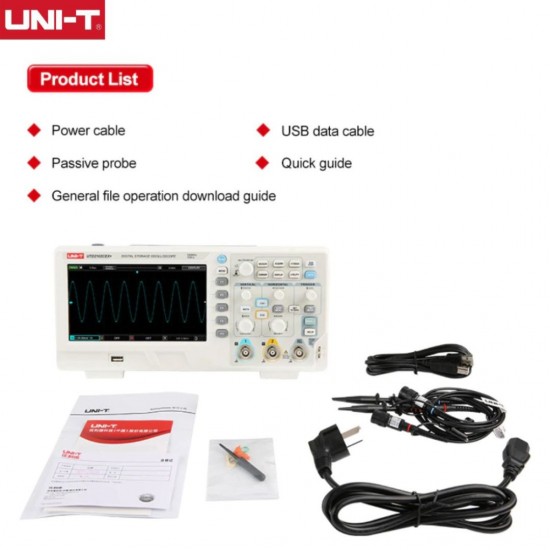UNI-T UTD2102CEX+ 100Mhz Dual-Channel Digital Storage Oscilloscope with 8-inch Color LCD Display