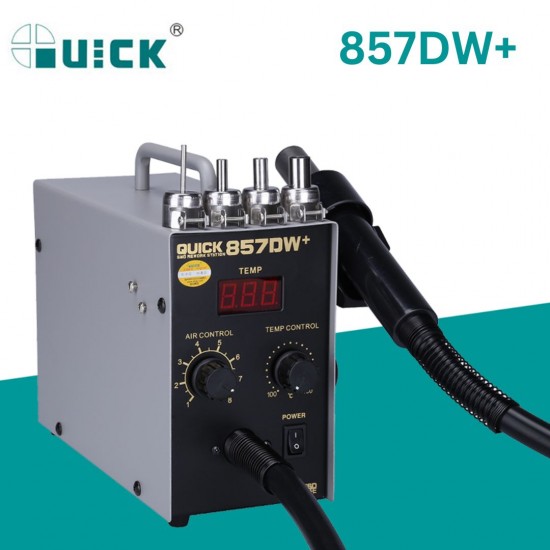 Quick 857dw+ Adjustable Hot Air Gun Station (580W) SMD Rework Station