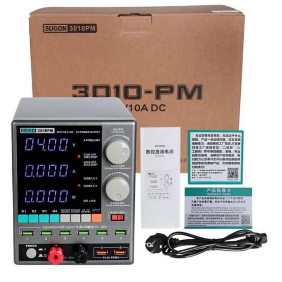 SUGON 3010PM ADJUSTABLE DIGITAL DC POWER SUPPLY WITH SHORT KILLER WITH MEMORY OPTION ( 30V~10AMP )