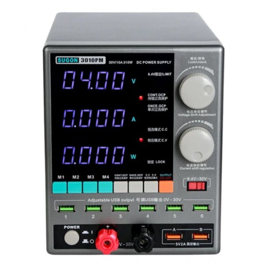 SUGON 3010PM ADJUSTABLE DIGITAL DC POWER SUPPLY WITH SHORT KILLER WITH MEMORY OPTION ( 30V~10AMP )
