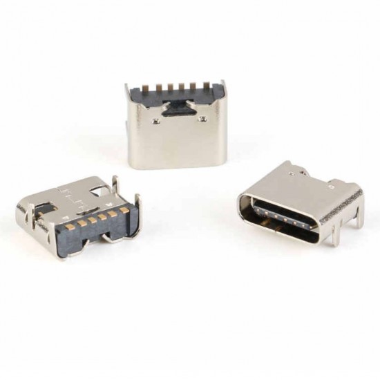 6 Pin C Type USB Connector for Power Charging Reversible Connector