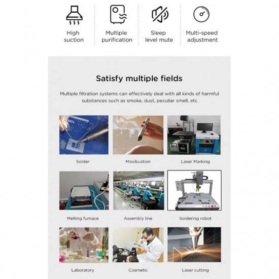 UYUE JH50 Smoke Absorber Machine With 3 Layer Carbon Filter
