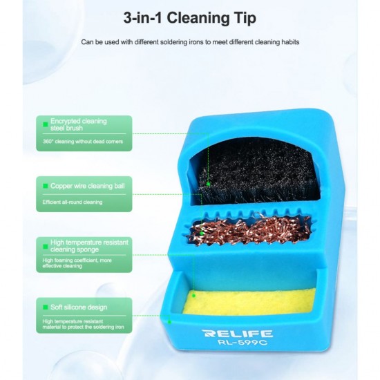 Relife RL-599C 3-in-1 Soldering Tip Cleaner