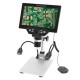 B1200 DIGITAL MICROSCOPE WITH 7 INCH LARGE HD DISPLAY (1-1200X) CONTINUOUS AMPLIFICATION MAGNIFIER WITH METAL STAND AND TWO AUXILIARY LIGHTS