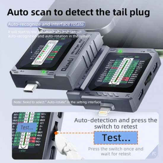 Qianli iBridge A3 Tail Plug Comprehensive Analysis Tester (Type-C to Lightning)