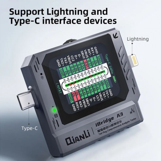 Qianli iBridge A3 Tail Plug Comprehensive Analysis Tester (Type-C to Lightning)