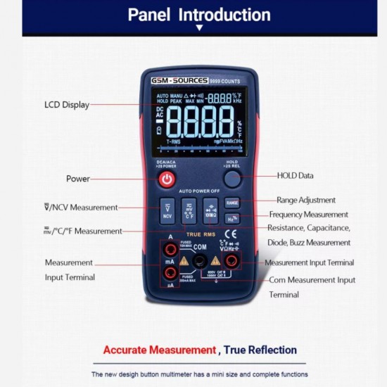 GSM SOURCES ZT-X MULTI-FUNCTIONAL HIGH-PRECISION INTELLIGENT DIGITAL MULTIMETER WITH 9999 COUNTS