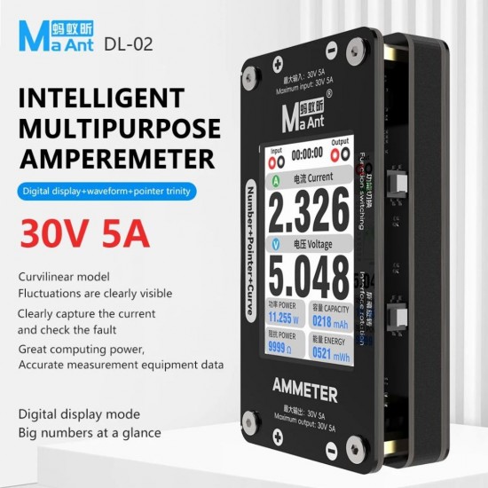 MaAnt DL-02 INTELLIGENT NUMBER/POINTER/CURVE AMMETER FOR MOTHERBOARD CURRENT VOLTAGE DETECTION