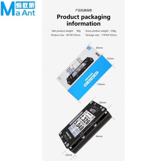 MaAnt DL-02 INTELLIGENT NUMBER/POINTER/CURVE AMMETER FOR MOTHERBOARD CURRENT VOLTAGE DETECTION