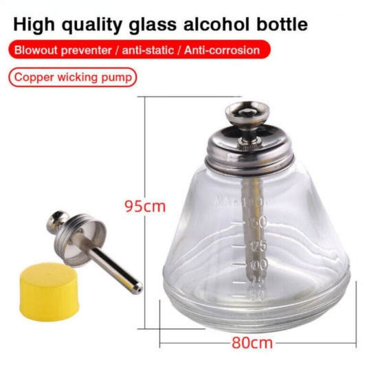 CONE SHAPE ALCOHOL DISPENSER GLASS BOTTLE WITH CONICAL PUMP - 180ML
