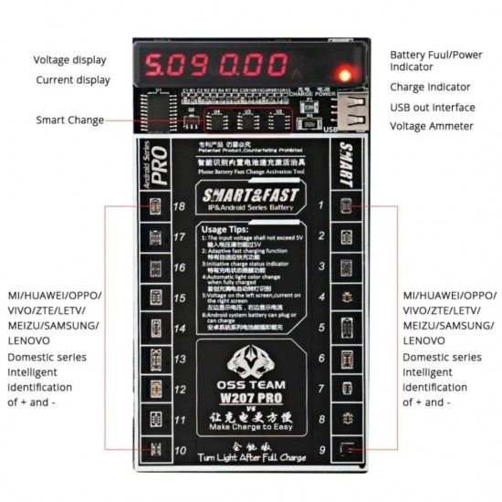 OSS TEAM W207 Pro Battery Charging Activation Board for Android