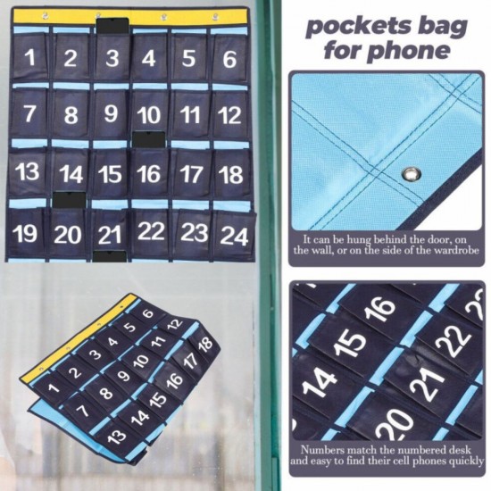 24 POCKETS HANGING STORAGE ORGANIZER FOR PHONES & ACCESSORIES