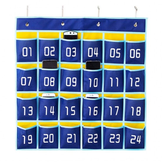 24 POCKETS HANGING STORAGE ORGANIZER FOR PHONES & ACCESSORIES