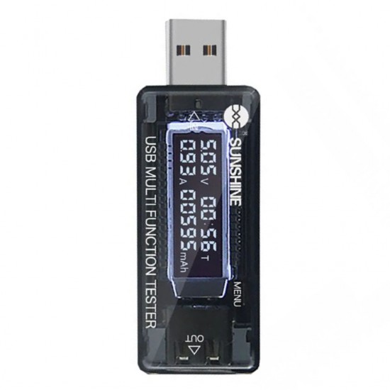 SUNSHINE SS-302A USB Tester with Smart Digital Display for Accurate Measurements