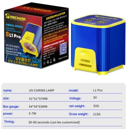 Mechanic L1 Pro UV Fast Curing Light Motherboard UV Glue Dryer Lamp