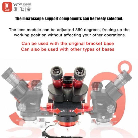 YCS 6558 X Trinocular Stereo Microscope for Electronics Repair