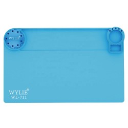 WYLIE WL-711 High Temperature Resistant 500 Degrees Silicone Pad for Mobile Phone Repair Mat with 360° Rotating Tool Box