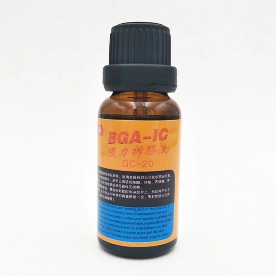 MECHANIC BGA IC QC-20 Super Glue Remover - 20ml Adhesive Cleaner