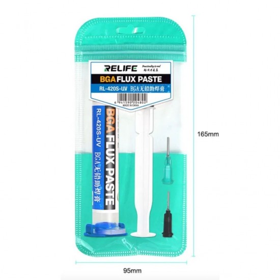 RELIFE RL-420S Lead-Free UV Flux Paste with Push Rod - Ideal for BGA Soldering