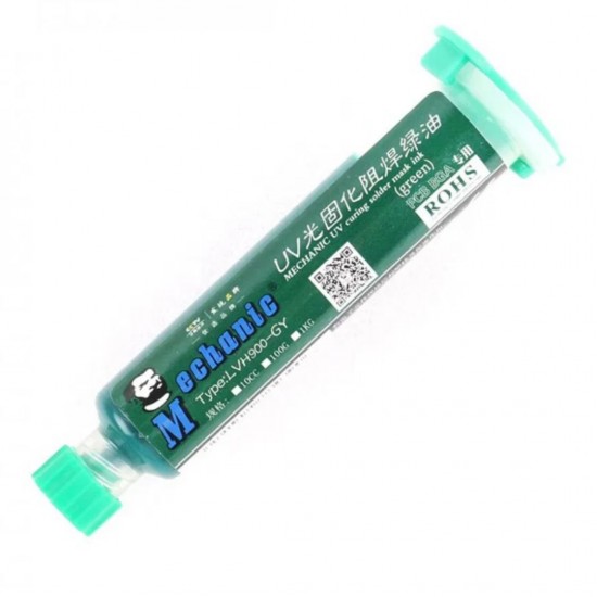 MECHANIC UVH 900-LY Green UV Solder Mask - 10CC for PCB Protection