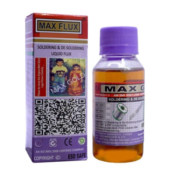 MAX Gold Flux Soldering and De-Soldering Liquid for Precision Electronics Repair