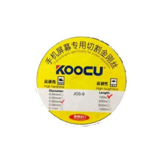 KOOCU JGS-9 0.06MM High Hardness Cutting Wire - Ideal for Mobile LCD Repair