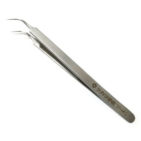 SUNSHINE ST-14S Precision Curved Tweezer for Electronics & Repair