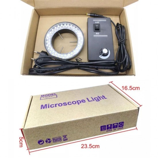 LED Ring Light Lamp with 56 Adjustable LEDs for Stereo Microscope Use