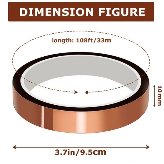 Heat Resistant Tape 10 mm Copper