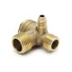 Golden Male 3-Way Brass Thread NRV Valve for Air Compressor