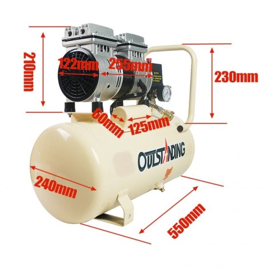 Outstanding 30L Oil-Free Air Compressor With Powerful 550W Motor