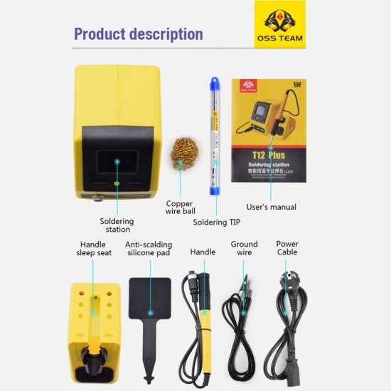 OSS Team T12 Plus Soldering Iron Station Professional Temperature Controlled Soldering Tool