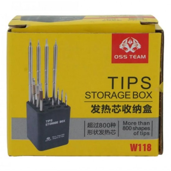 OSS Team W118 Multi-Function Storage Box for Soldering Iron Tips Organized and Portable Solution for Tool Storage