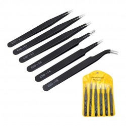 Tweezer TE-A042 Anti-Static ESD Set Pack of 6 Pcs 