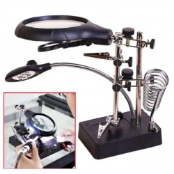 TE-800 THIRD HAND TOOL WITH LED MAGNIFYING GLASS 3.5X-12X LENS