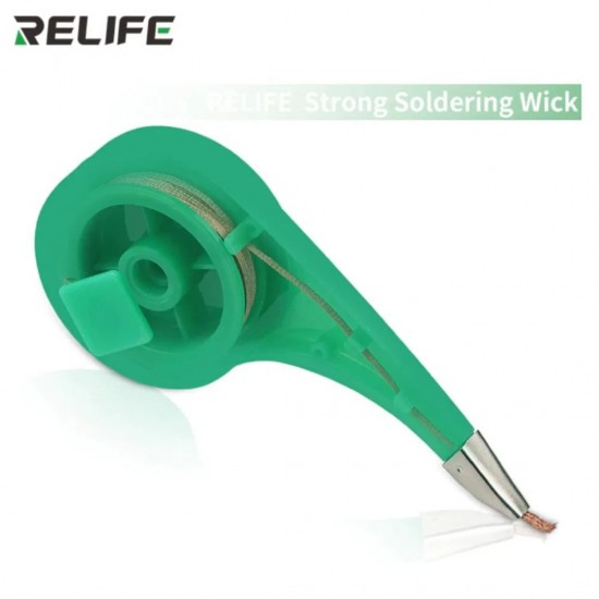 RELIFE RL-1520 No-Clean Desoldering Copper Wick with Thumb Wheel Efficient Solder Removal Tool