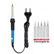 Soldering Iron 908 with Temperature Controller 60W Tool with 5 Free Interchangeable Bits for Precision Soldering