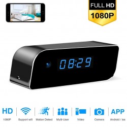 Full HD WiFi Night Vision Motion Detection & Alarm Push Surveillance Table Clock Spy Camera 1080P