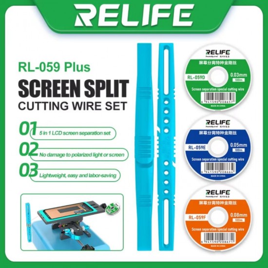 RELIFE RL-059 PLUS 5-IN-1 UNIVERSAL LCD / OLED SCREEN SEPARATION CUTTING DIAMOND WIRE SET