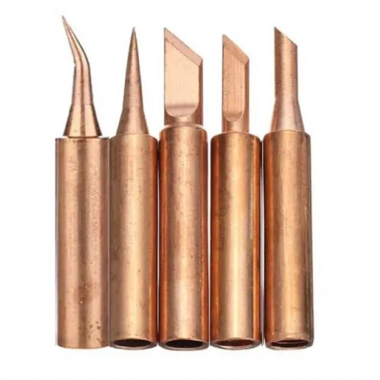 5PCS Pure Copper Soldering Iron Tip Set High Quality Replacement Tips for Precision Soldering