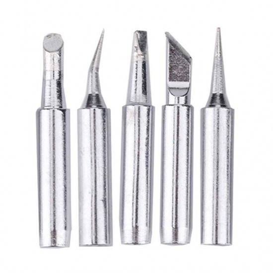 5 PCS Silver Soldering Iron Tip Set Durable Replacement Tips for Enhanced Soldering Performance