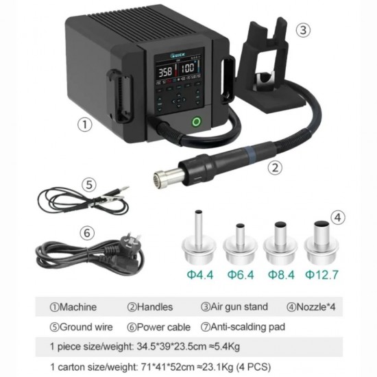 Quick 861 Pro Smart Hot Air BGA SMD Desoldering Station with Voice Control 1300W High Power Soldering Tool