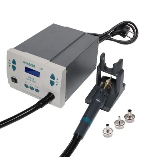 Quick 861DW Lead-Free Hot Air SMD Rework Station with Adjustable Heat Changing Channels Precision Soldering Tool