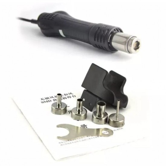 Quick 2008 Spiral Wind Hot Air SMD Rework Blower with 4 Nozzles High Precision Soldering Tool