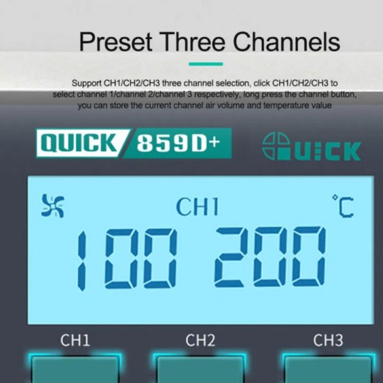 QUICK 859D+ SMD REWORK STATION WITH INTELLIGENT DIGITAL DISPLAY UPGRADE MODEL